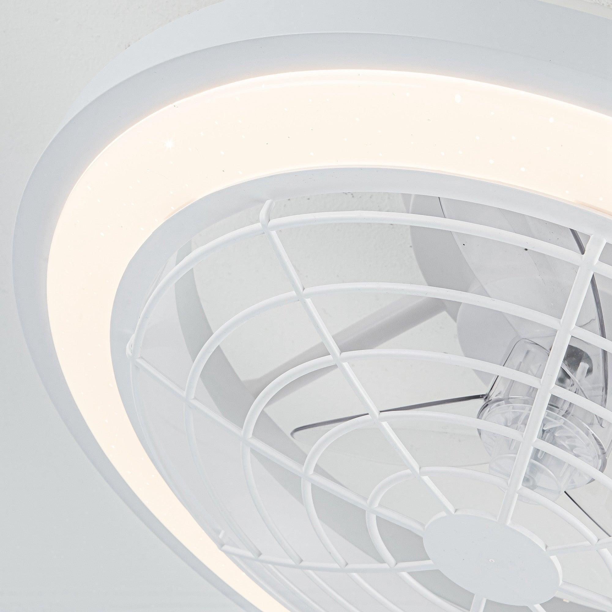 Ventilador de techo reversible empotrado con motor de CC moderno Ikon de 20", iluminación y control remoto