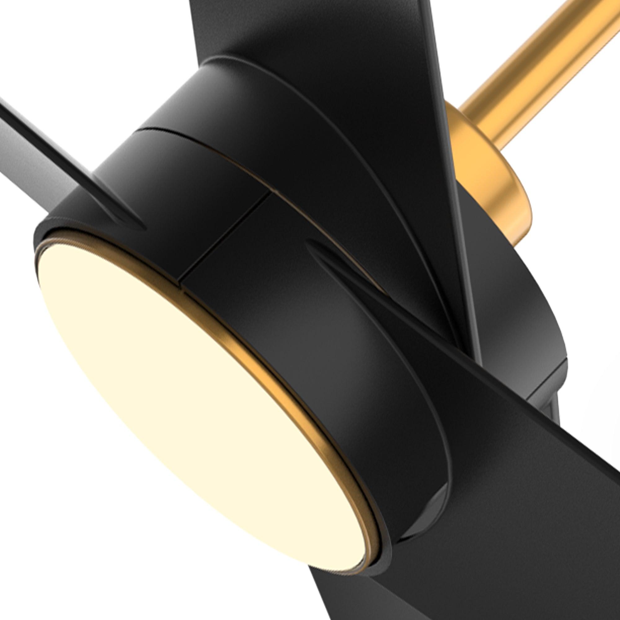 Ventilador de techo reversible Parvez de 60" con motor de CC, montaje en varilla, iluminación y control remoto