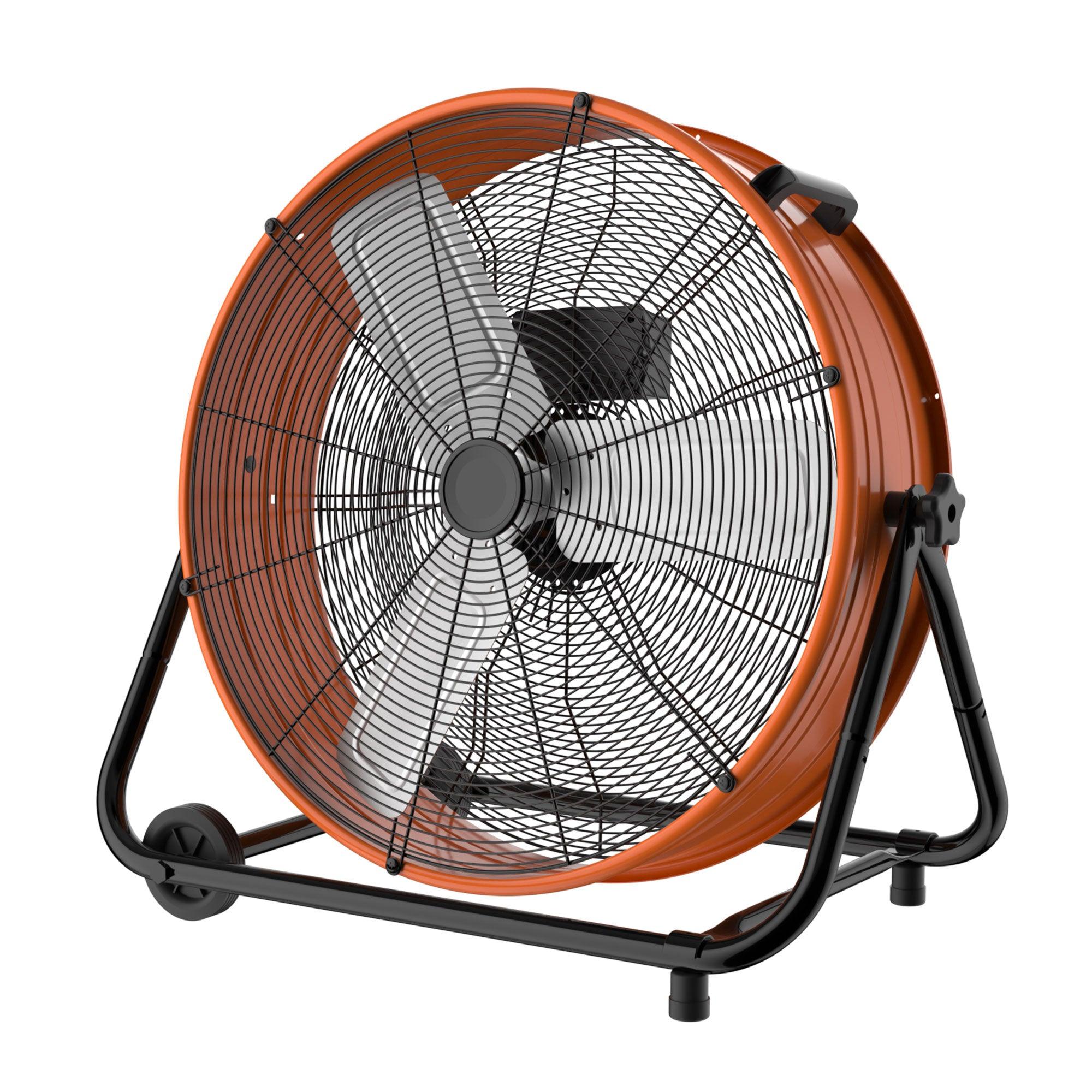 27.5 Inch 3-Speed High Velocity Indoor / Outdoor Industrial Drum Fan with Wheel
