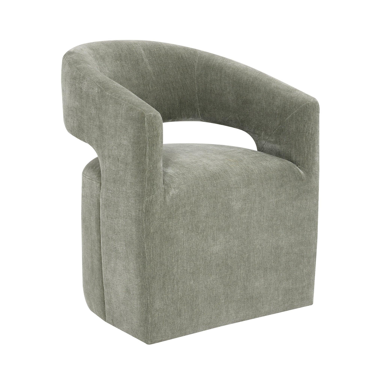 25 Inch Modern Plush Fully Upholstered Arm Chair with Casters