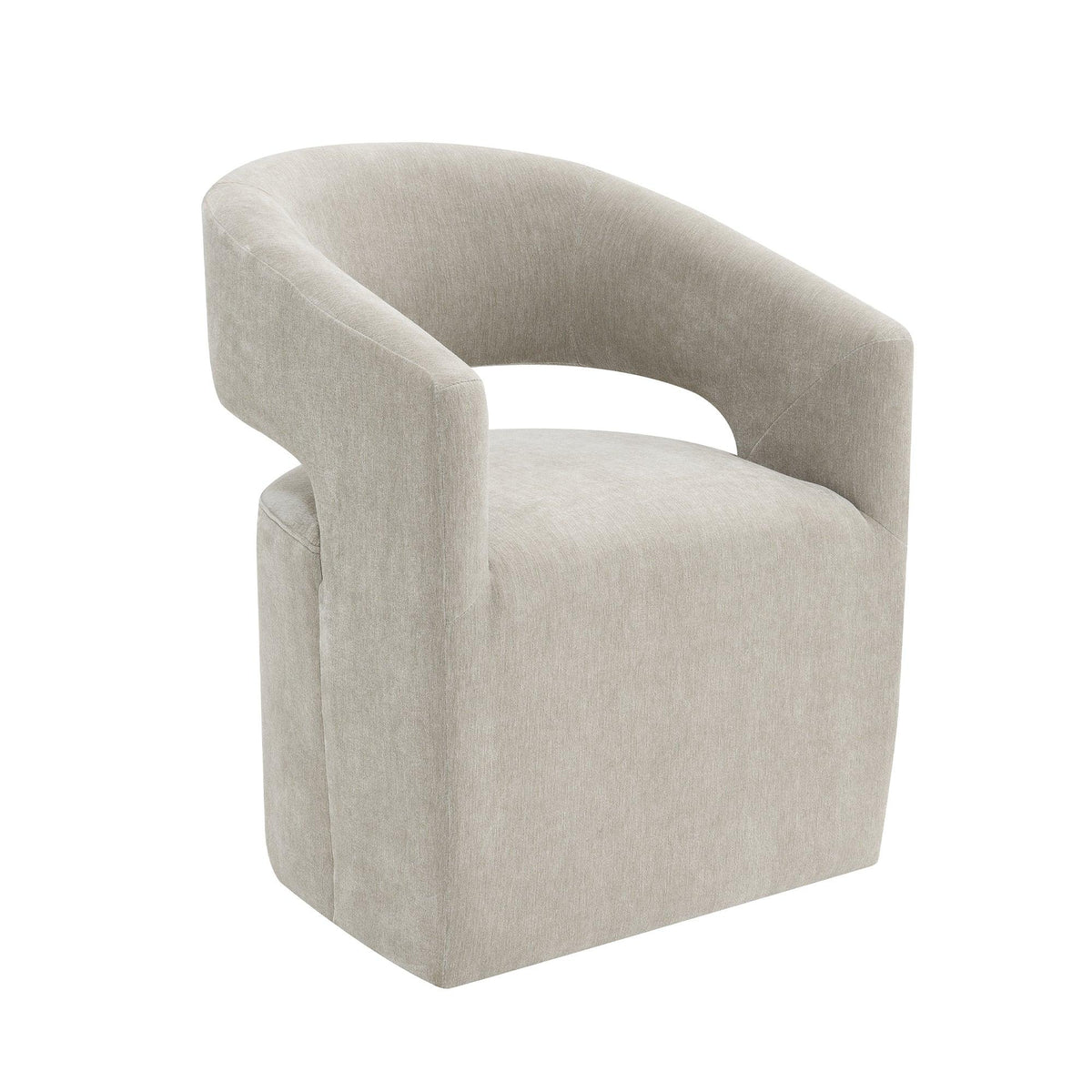 25 Inch Modern Plush Fully Upholstered Arm Chair with Casters