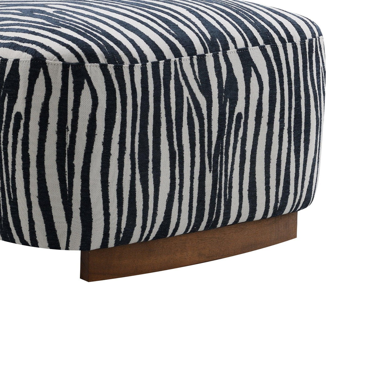 30 Inch Chenille Zebra-Stripe Accent Chair with Cylindrical Backrest