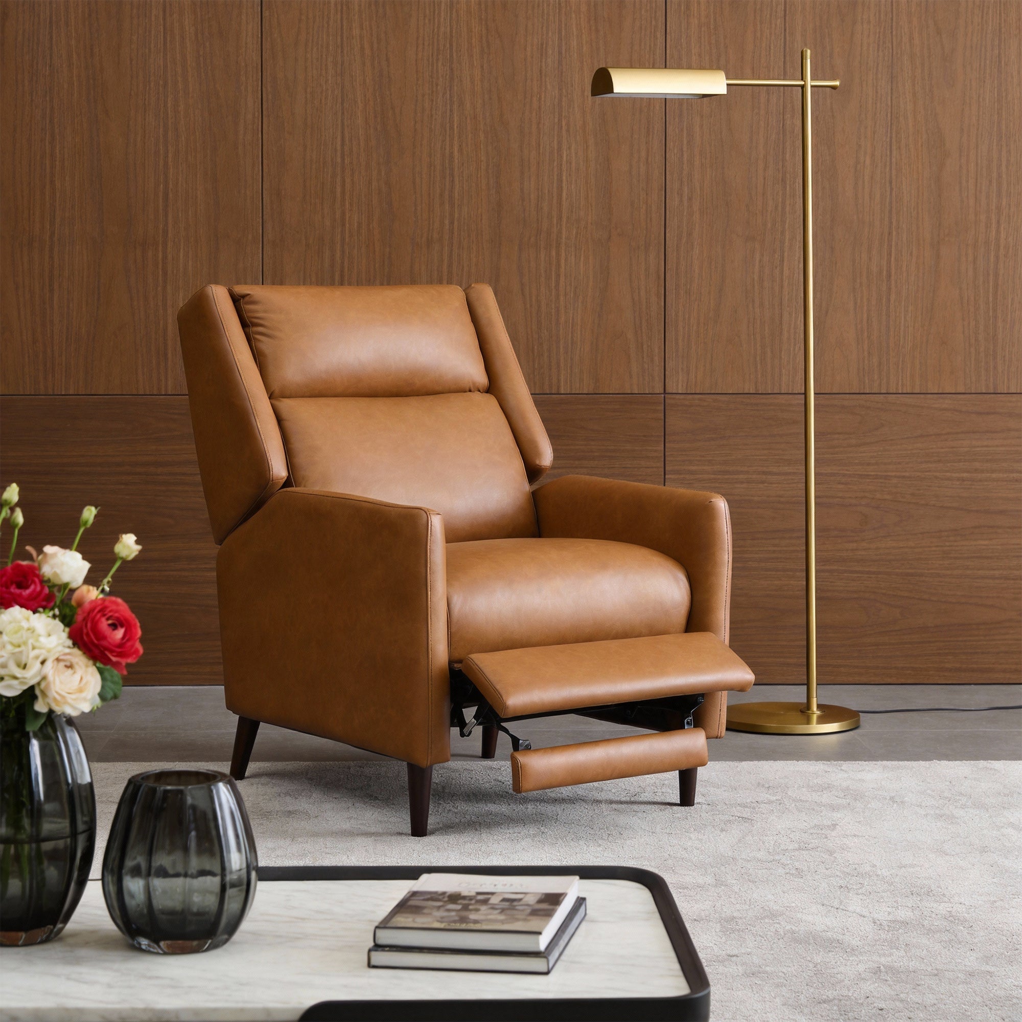 Psyche 30 Inch Modern Pushback Recliner with High Back