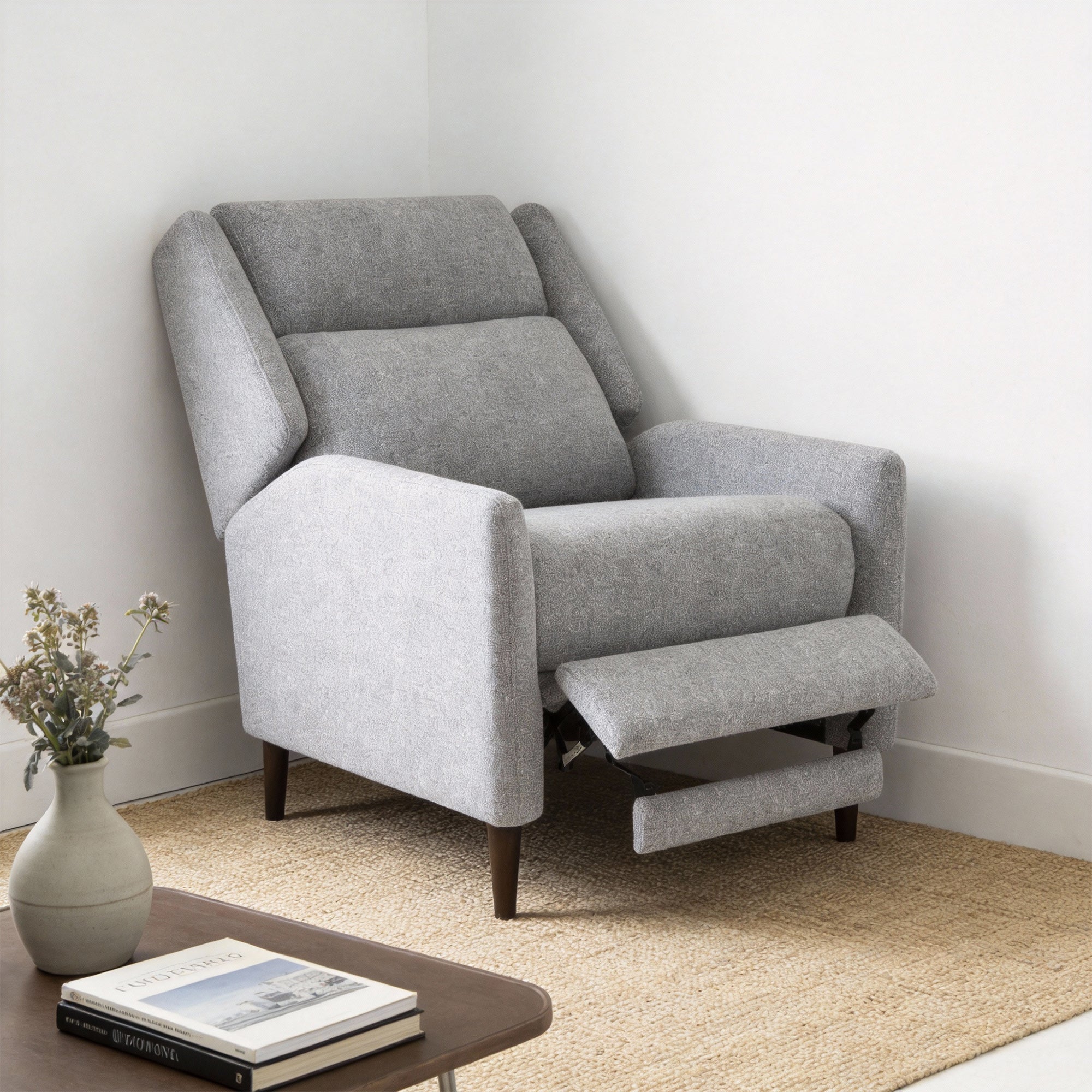 Psyche 30 Inch Modern Pushback Recliner with High Back