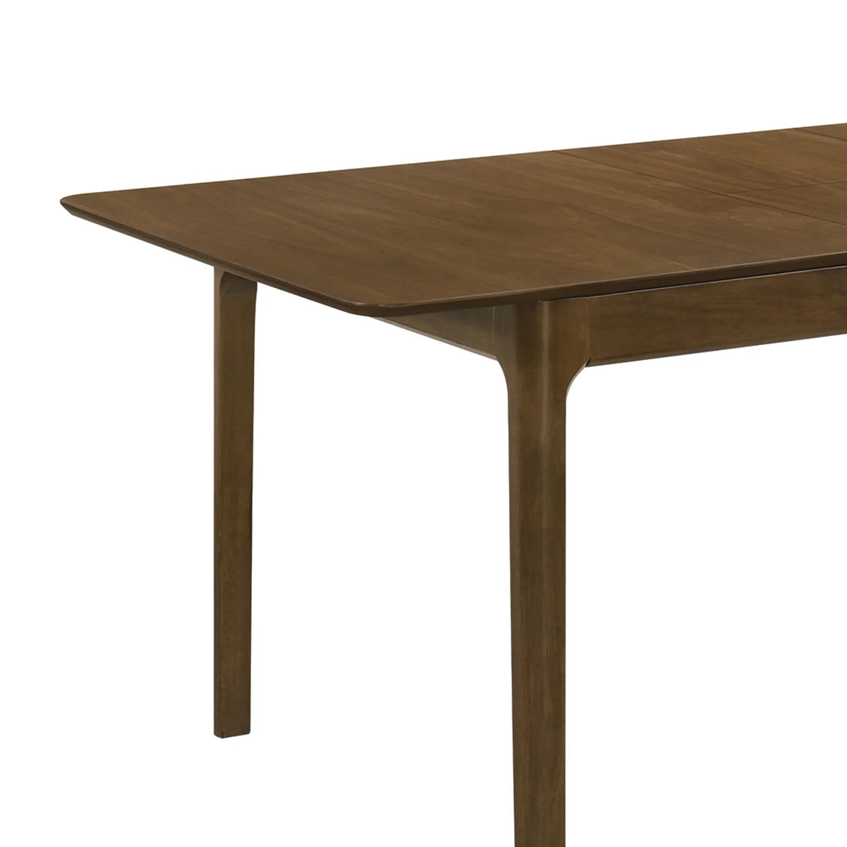 Raissa 74 Inch Walnut Rectangular Soft Rounded-Edge Extendable Wooden Dining Table with Side Chairs