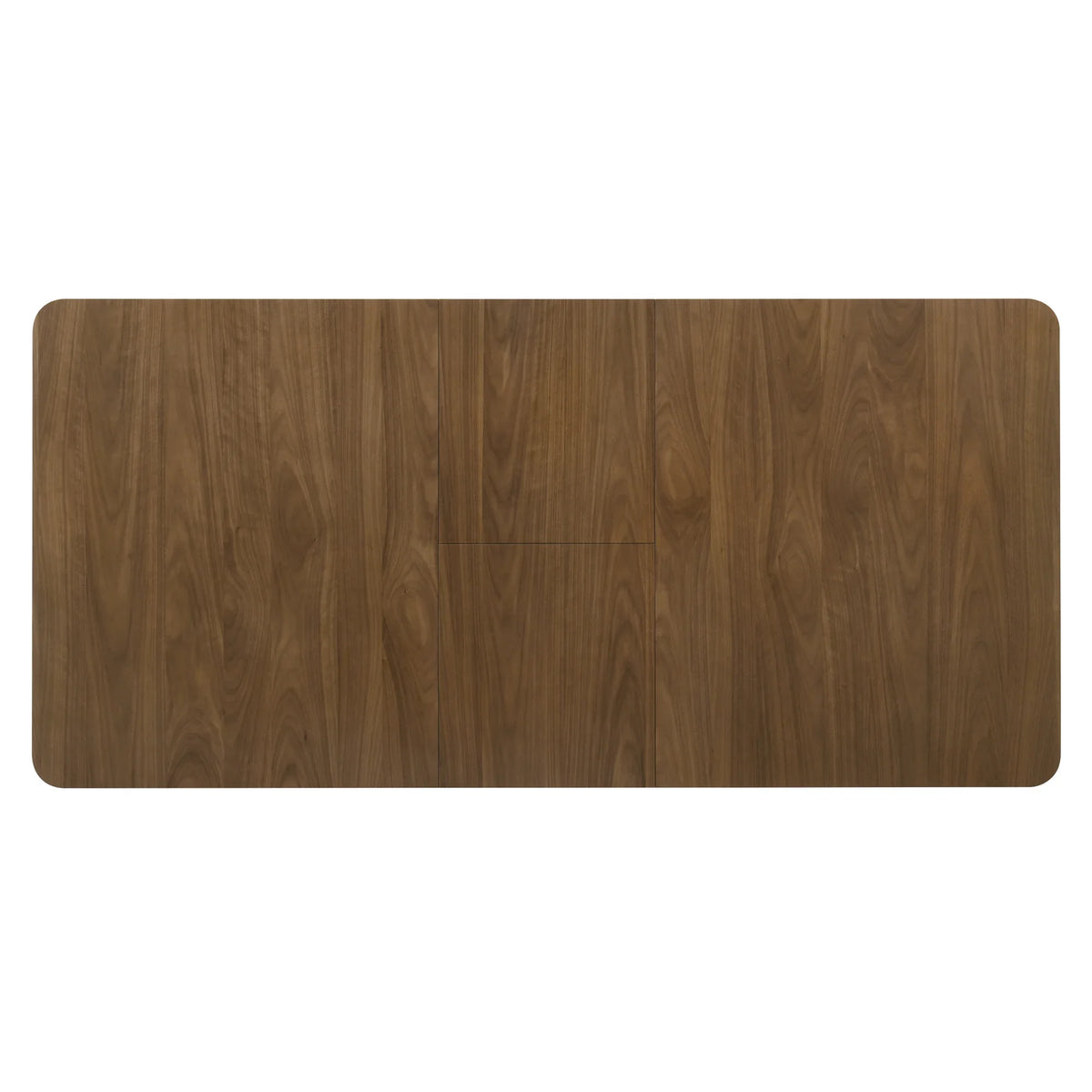 Raissa 74 Inch Walnut Rectangular Soft Rounded-Edge Extendable Wooden Dining Table with Side Chairs
