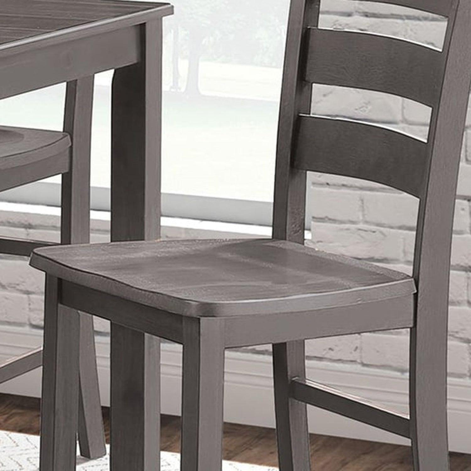 Juego de mesa de 5 piezas de madera maciza de caucho y chapa de madera de 36" de alto.