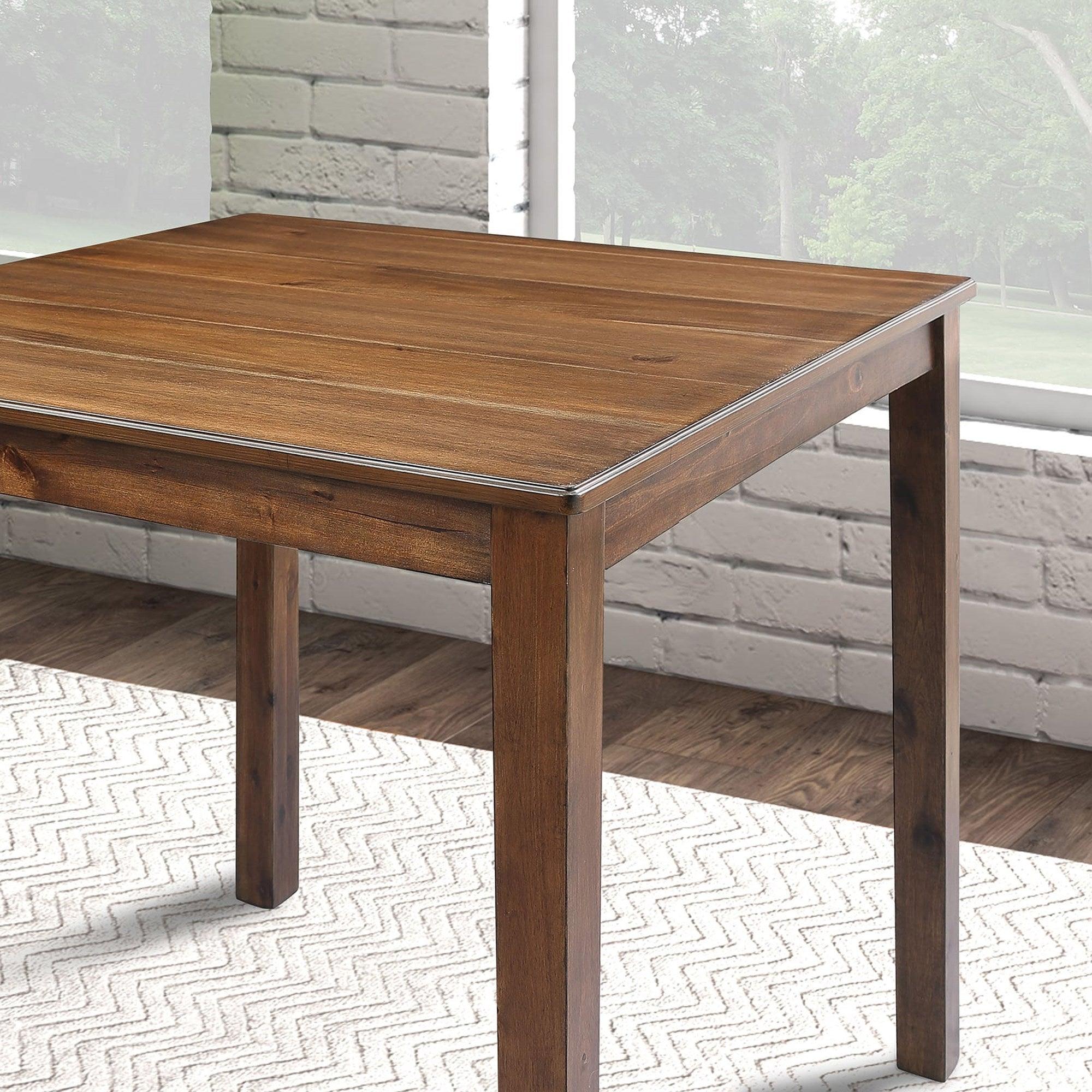 Juego de mesa de 5 piezas de madera maciza de caucho y chapa de madera de 36" de alto.