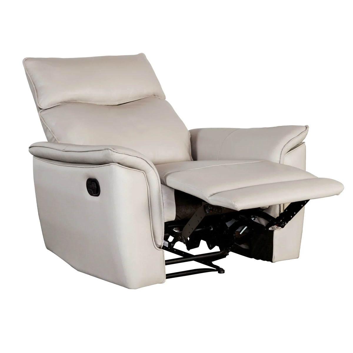 Bienne 38.5 Inch Leather Match Manual Recliner Chair