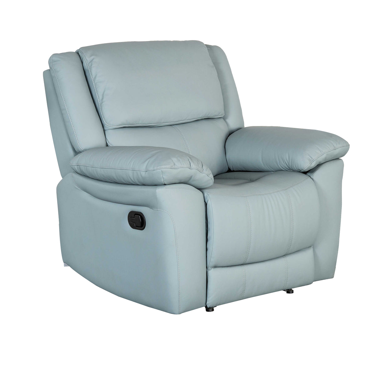 38 Inch Leather Recliner Chair with Pillow Top Arms for Living Room