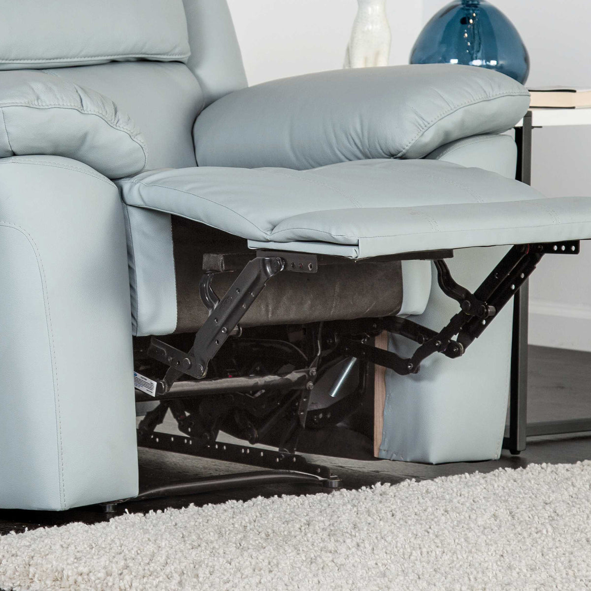 38 Inch Leather Recliner Chair with Pillow Top Arms for Living Room