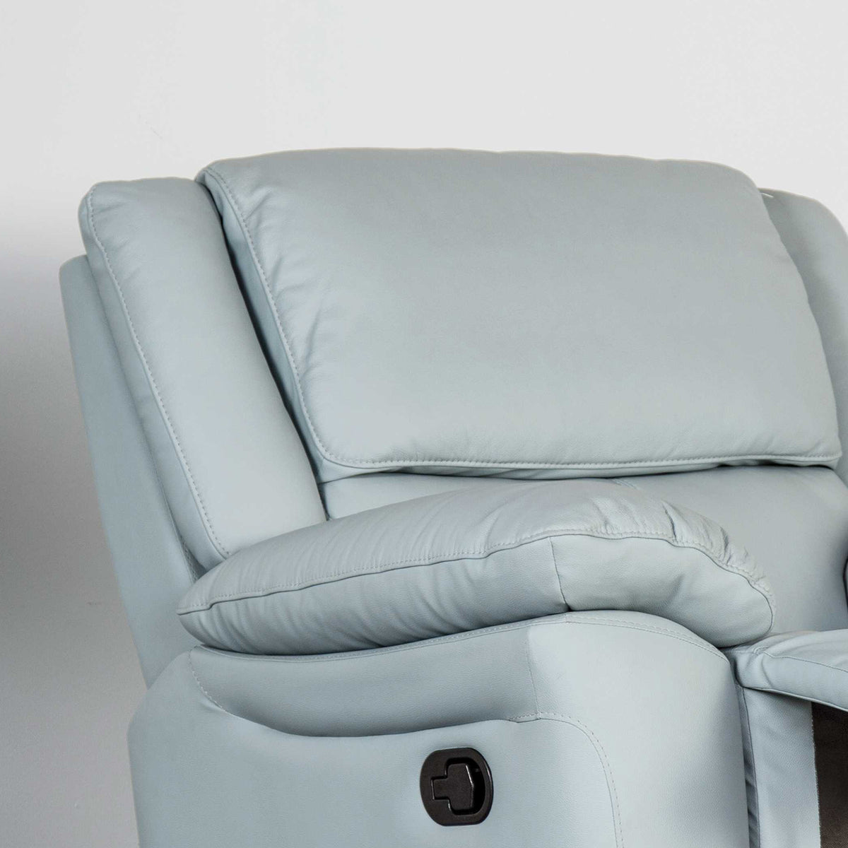 38 Inch Leather Recliner Chair with Pillow Top Arms for Living Room