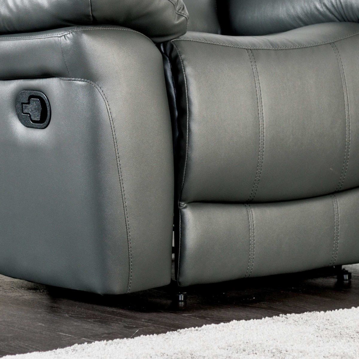 38 Inch Leather Recliner Chair with Pillow Top Arms for Living Room