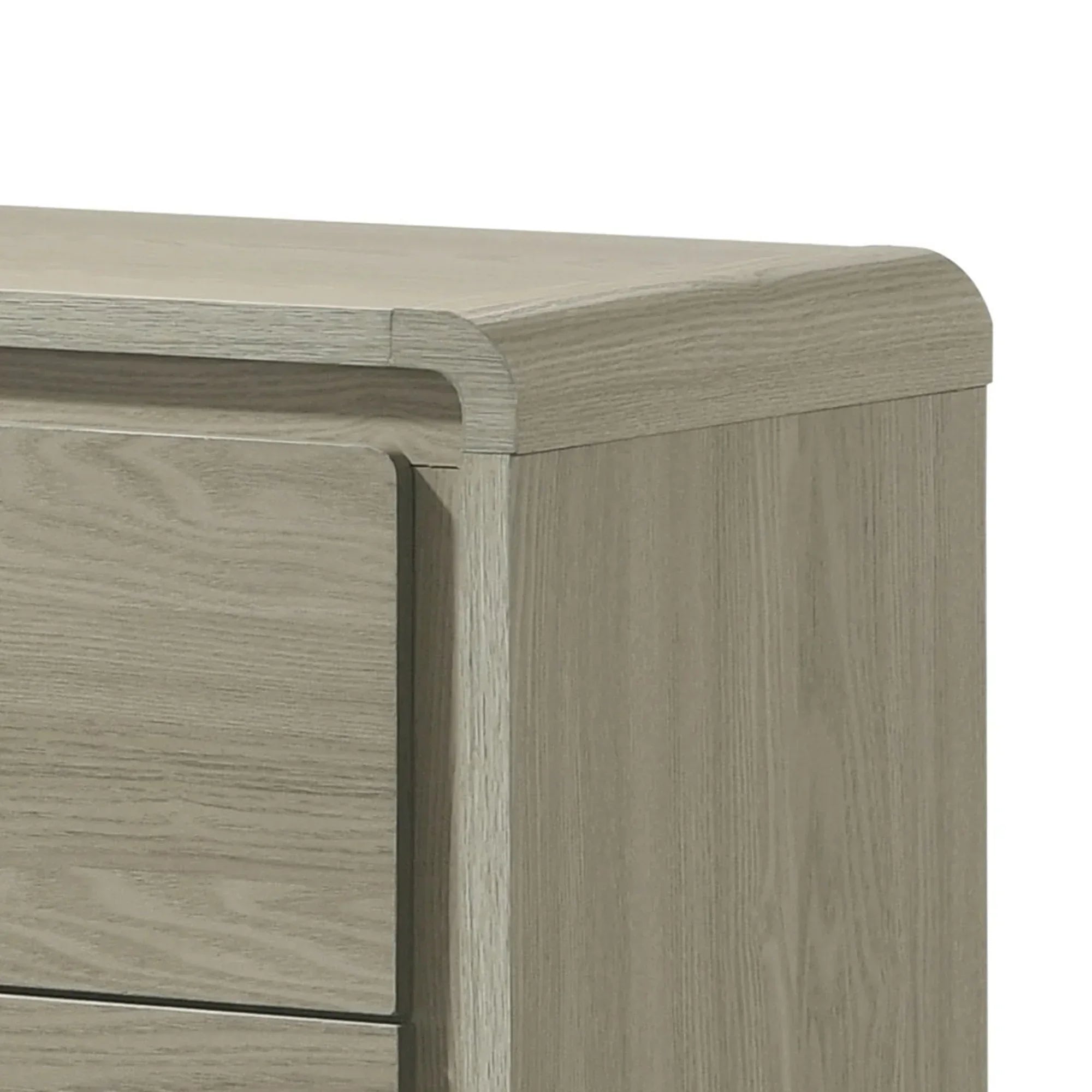 Rainier Modern 25" Gray Wood 2-Drawer Nightstand