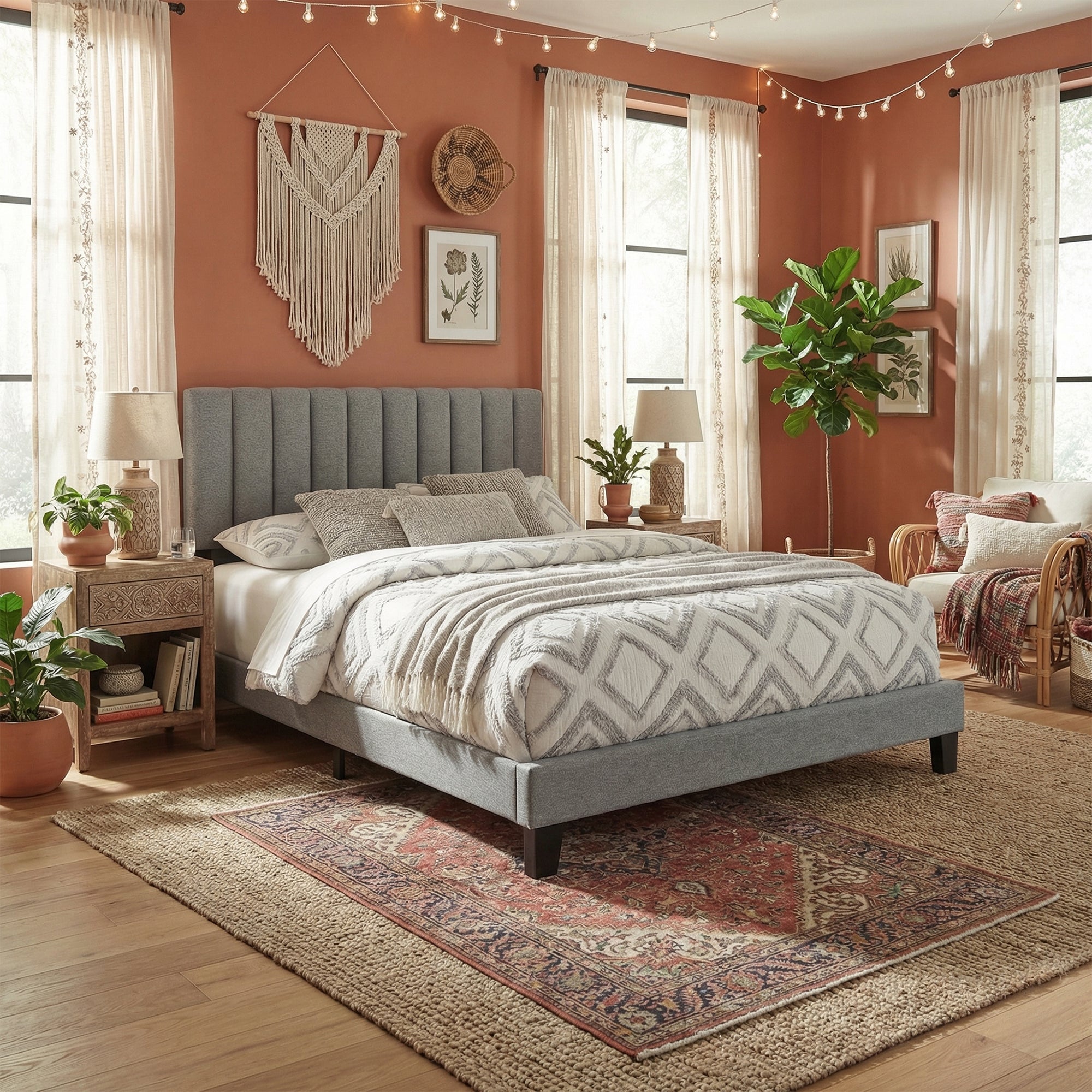 Altimari E.King & Queen Channeled Headboard Frame Platform Bed