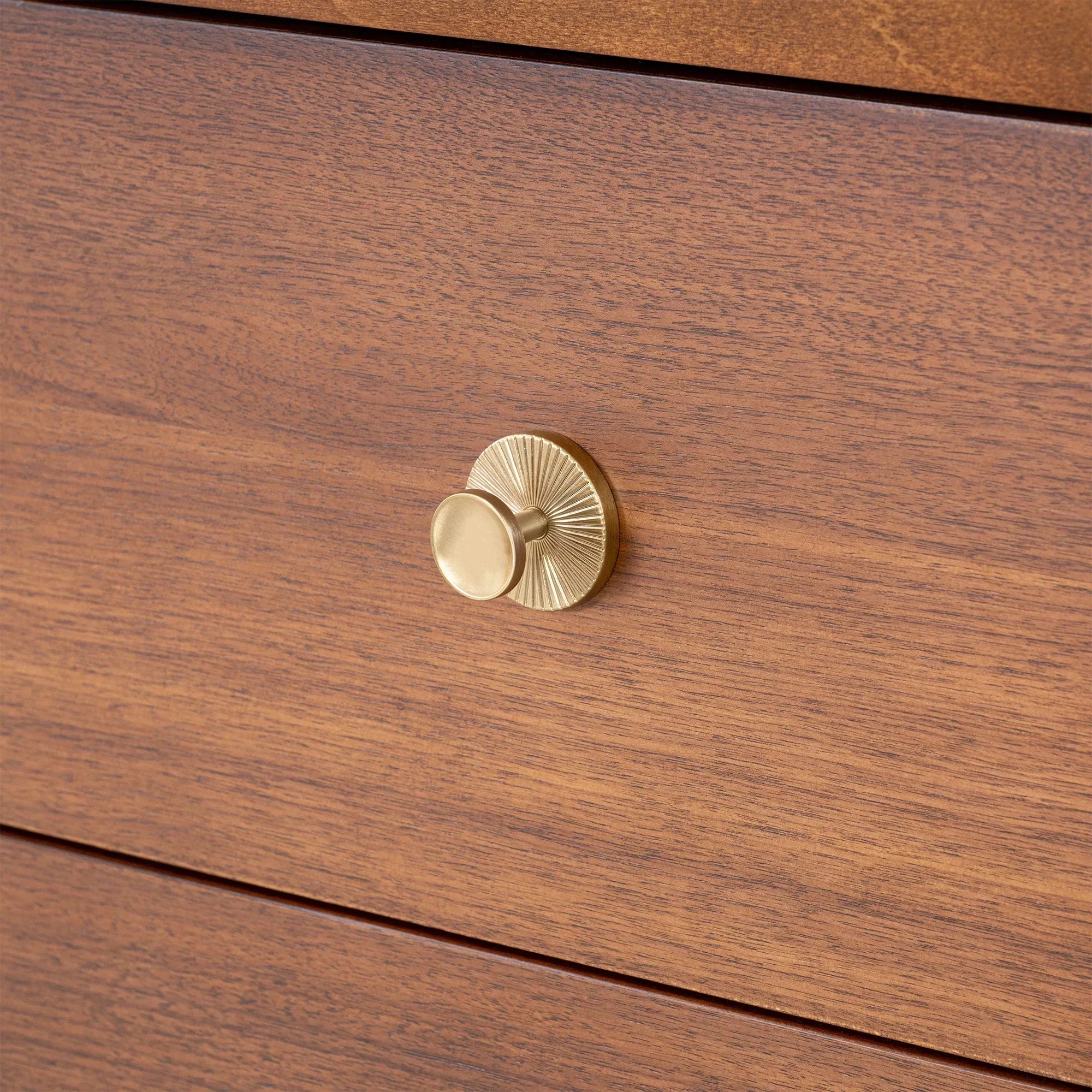 Hepburne Mid Century Walnut 1-Drawer 26 in. Nightstand with Touch Light