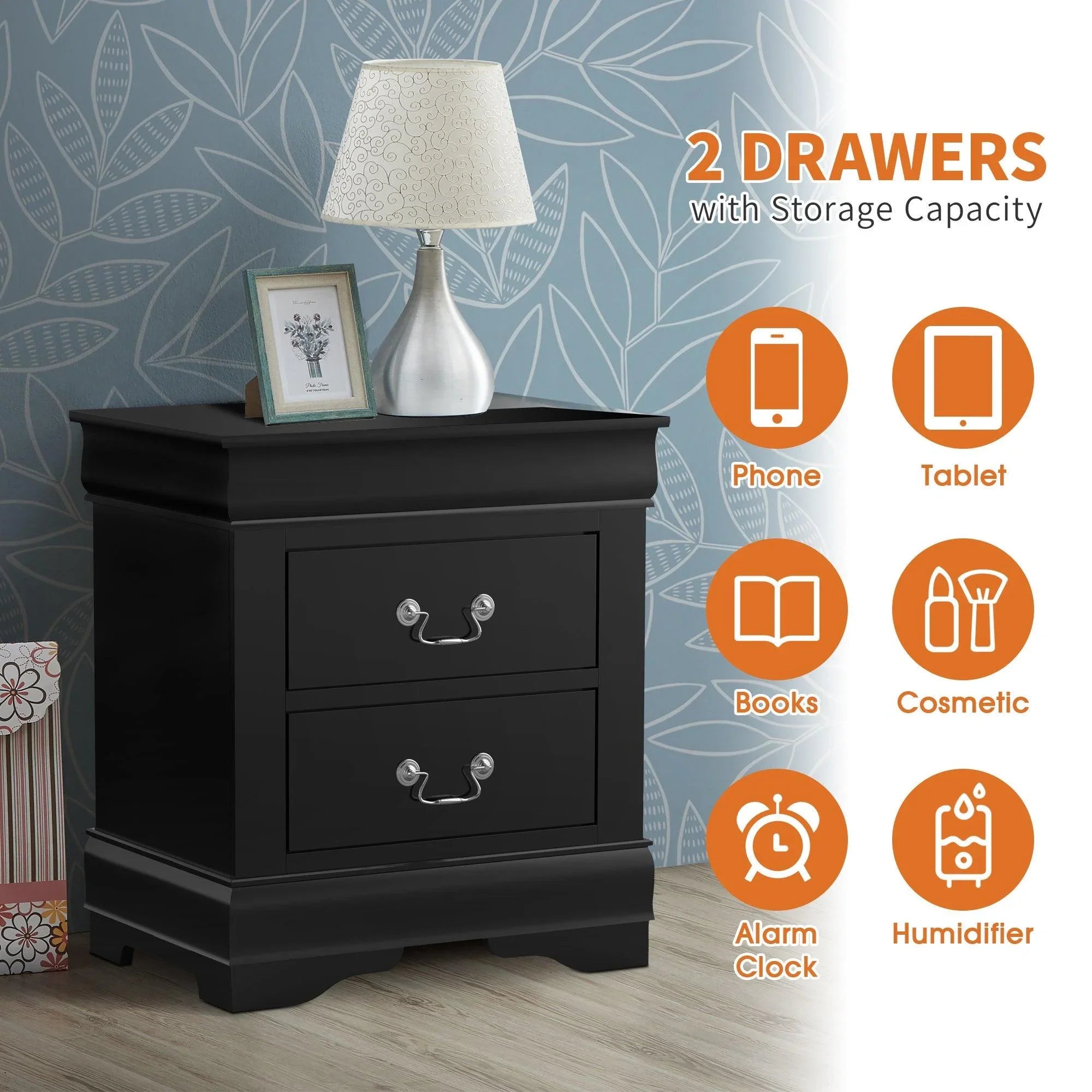 Mesita de noche Louis Philippe de Furniture of America