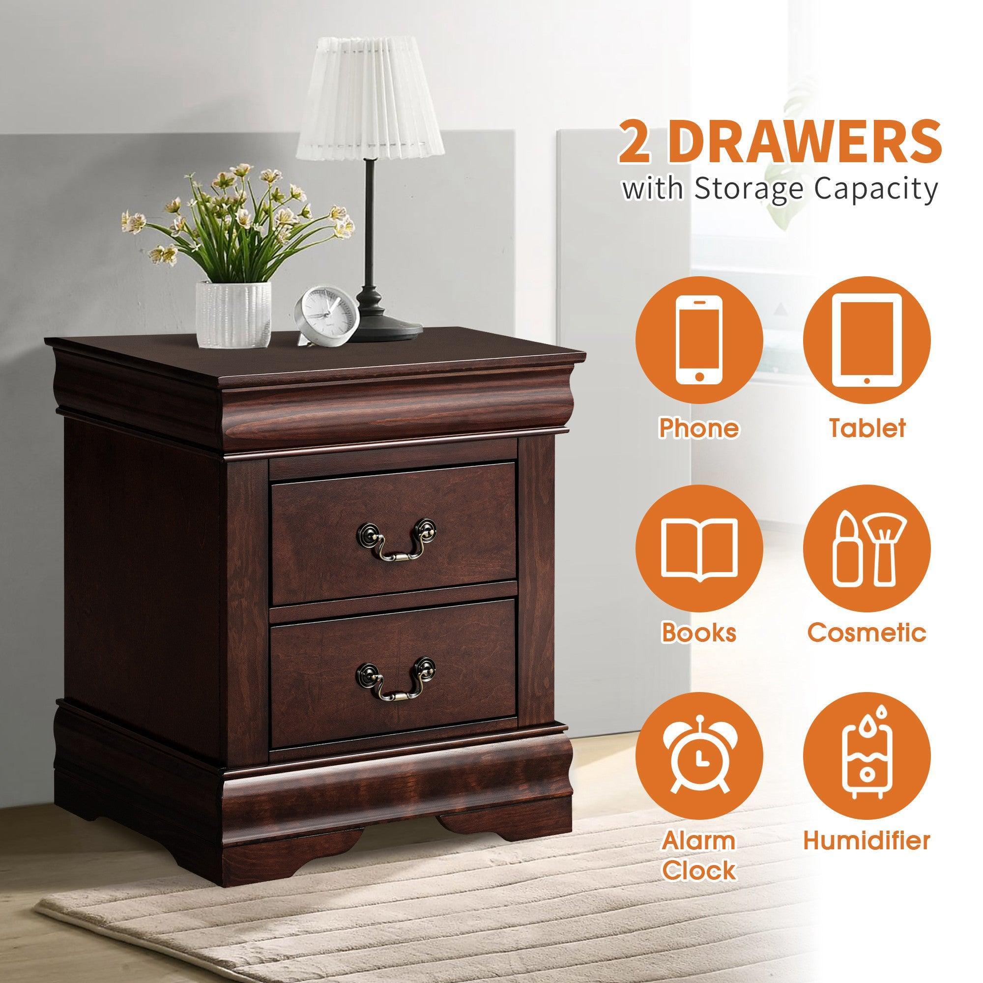 Mesita de noche Louis Philippe de Furniture of America