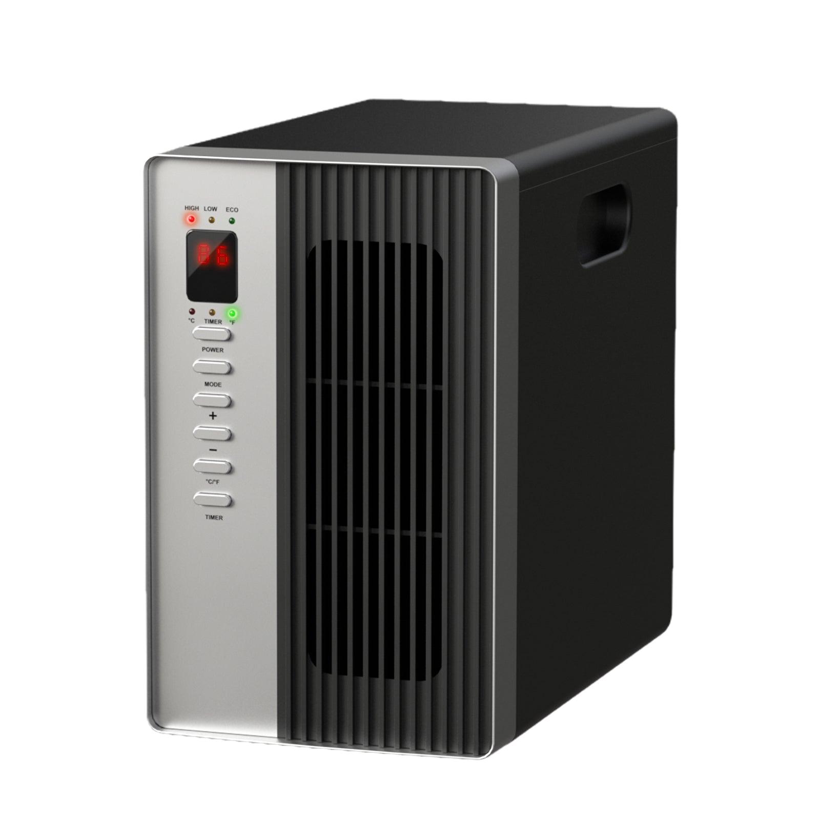 Calentador eléctrico de ambiente de cuarzo infrarrojo de 1500 W con termostato, pantalla LED y control remoto.