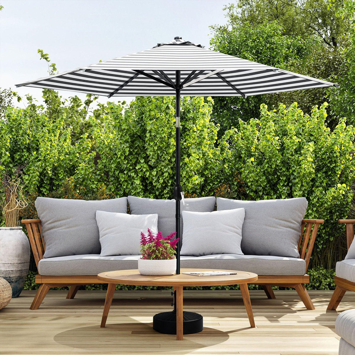 Halo Modern 8.8' Outdoor Tilting Umbrella Tilt-Adjustable with UV 50+, Base Excluded