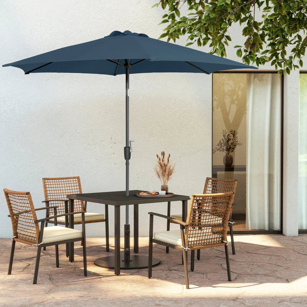 Halo Modern 8.8' Outdoor Tilting Umbrella Tilt-Adjustable with UV 50+, Base Excluded