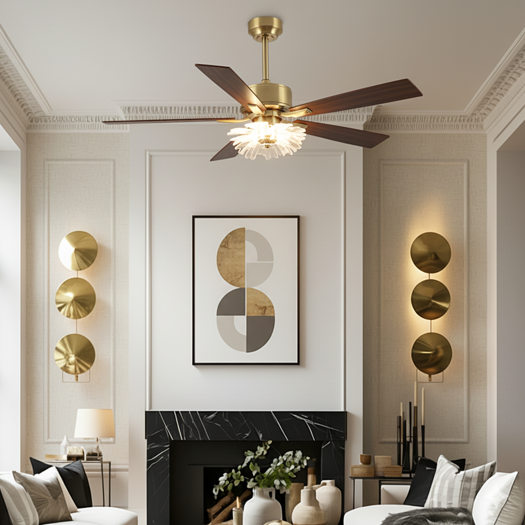 52 Inch Rory Modern Downrod Mount LED Ceiling Fan with Remote Control