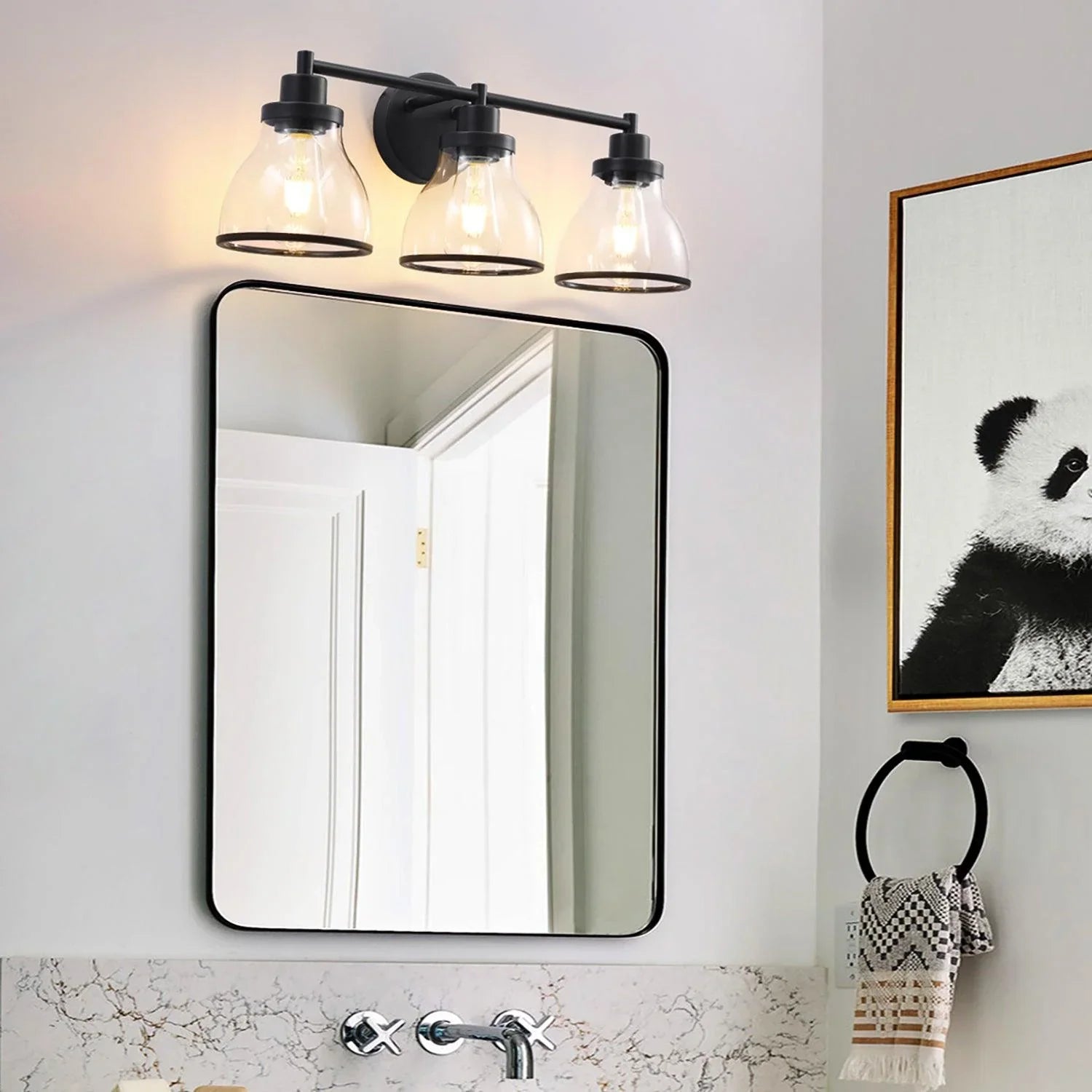 Lámpara de tocador de baño moderna Hermosa de 3 luces