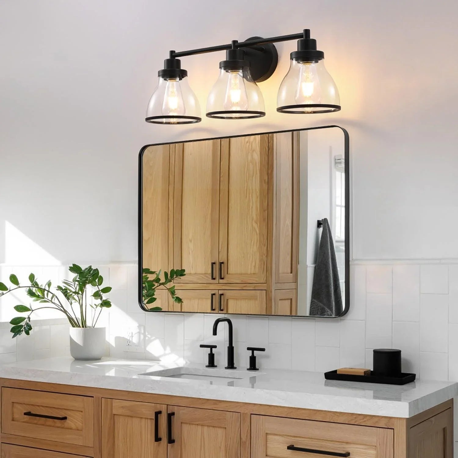 Lámpara de tocador de baño moderna Hermosa de 3 luces
