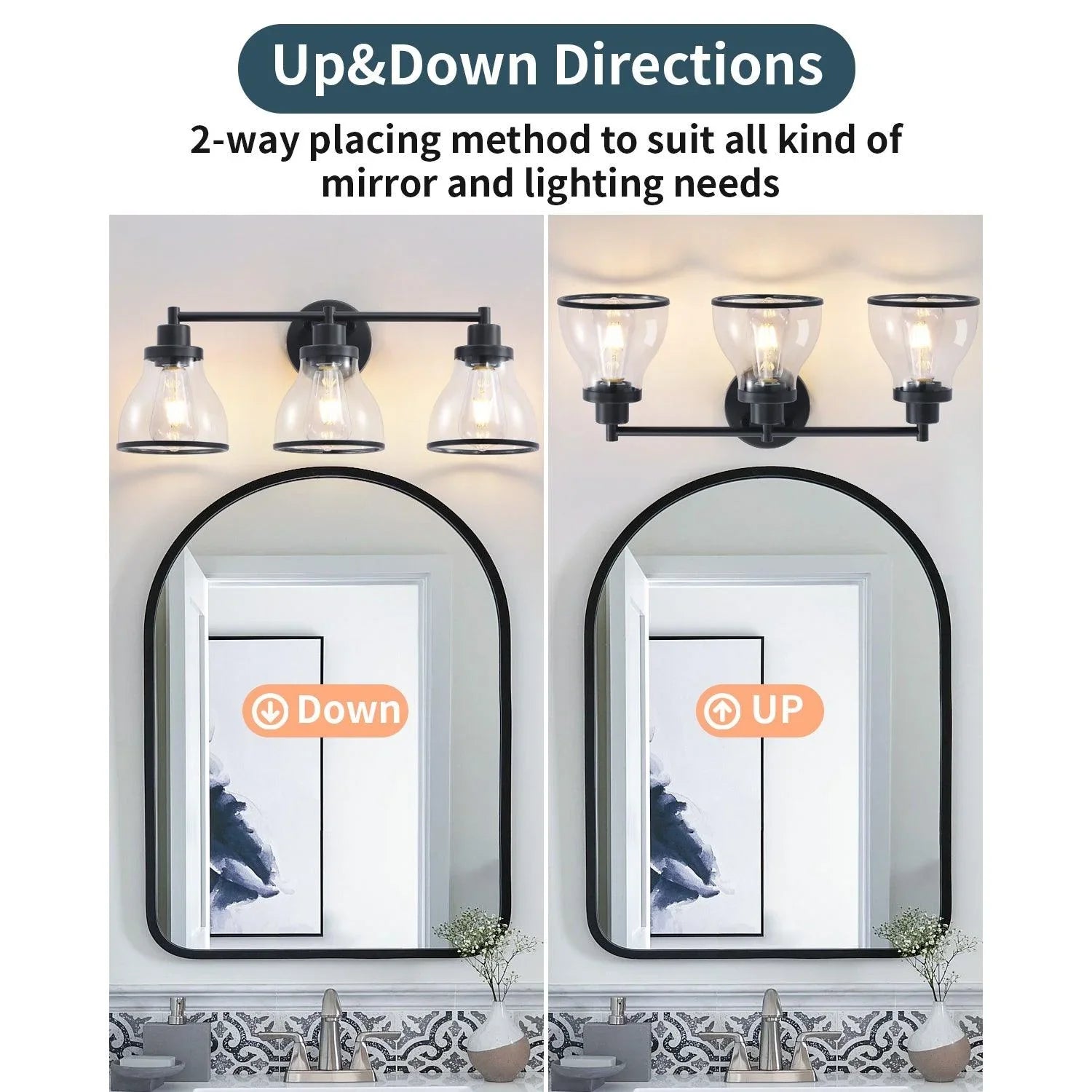 Lámpara de tocador de baño moderna Hermosa de 3 luces