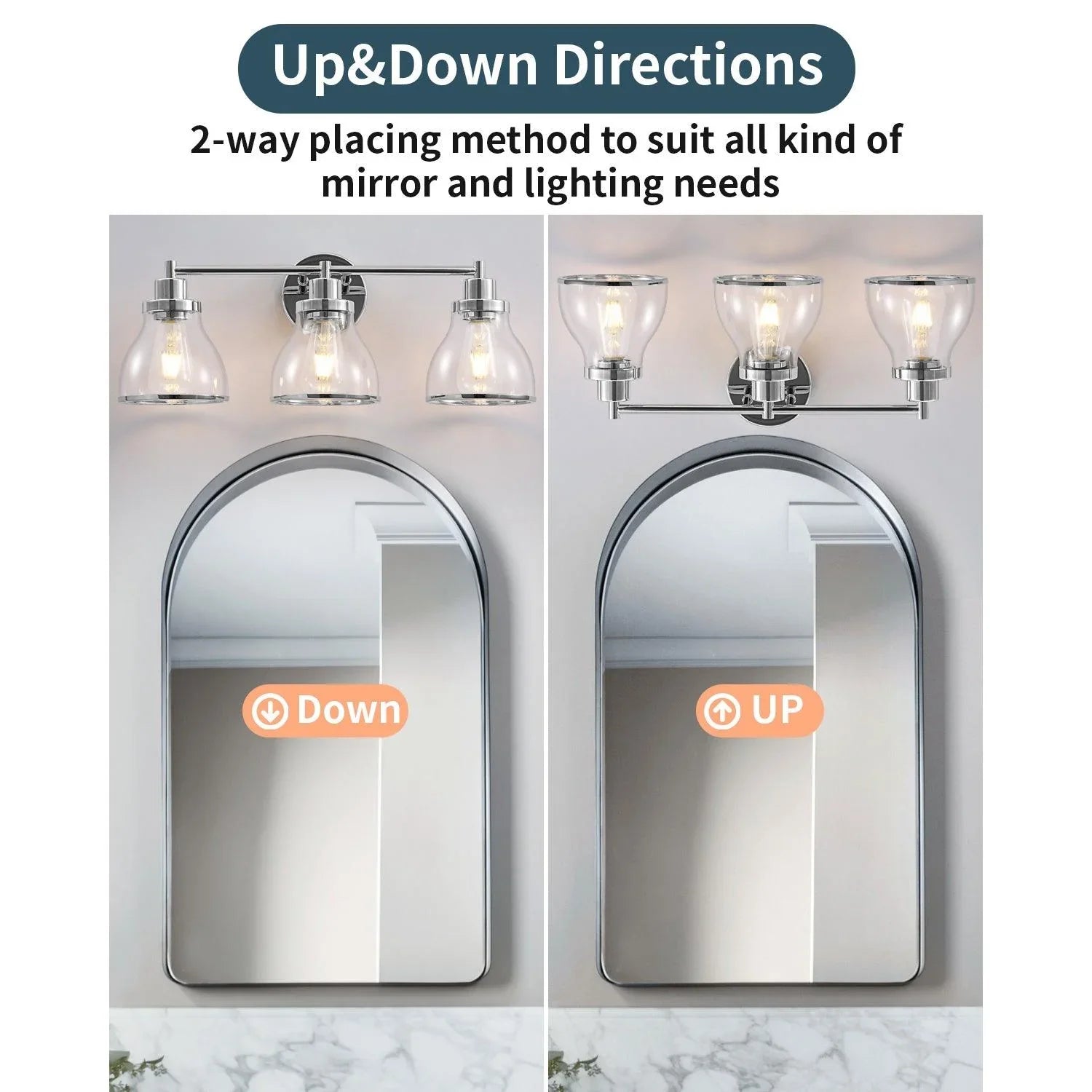 Lámpara de tocador de baño moderna Hermosa de 3 luces