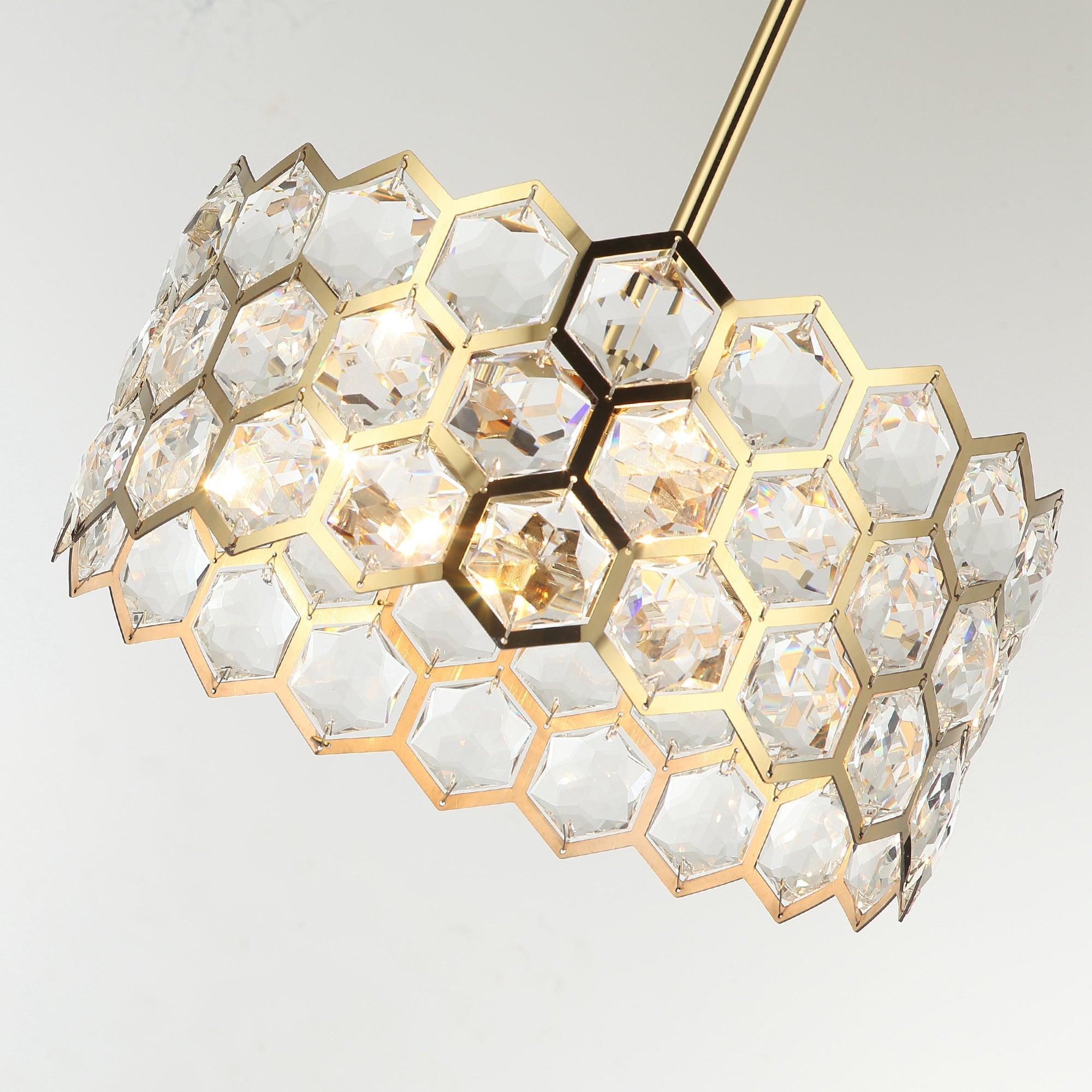 Lámpara colgante moderna dorada de 3 luces de 13 pulgadas para sala de estar