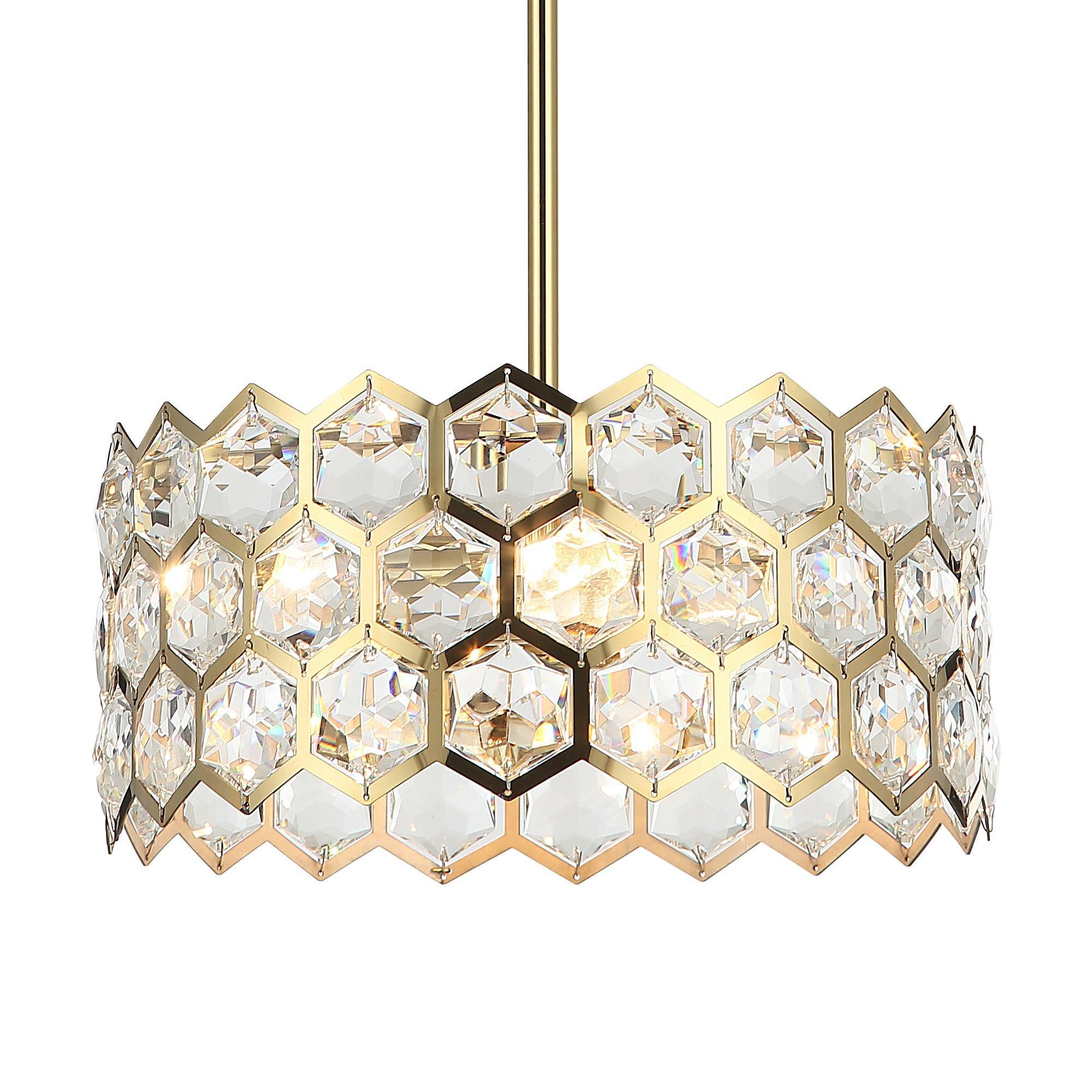 Lámpara colgante moderna dorada de 3 luces de 13 pulgadas para sala de estar