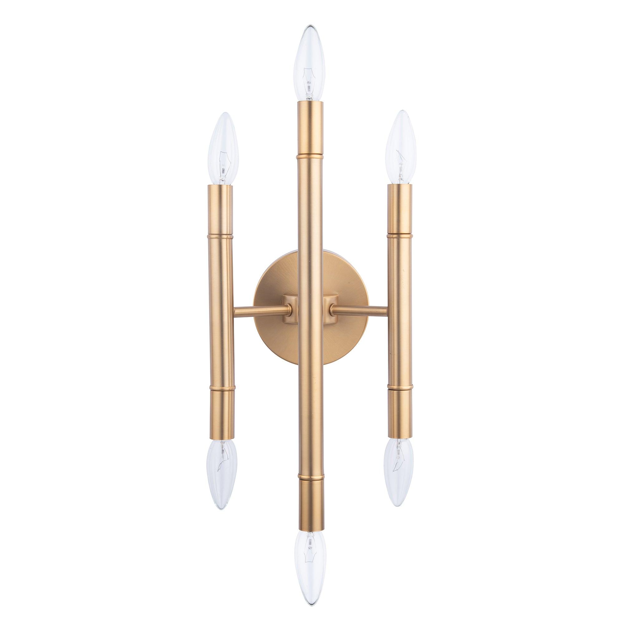 Ignis Mid-Century Modern Gold 6-Light Wall Sconce
