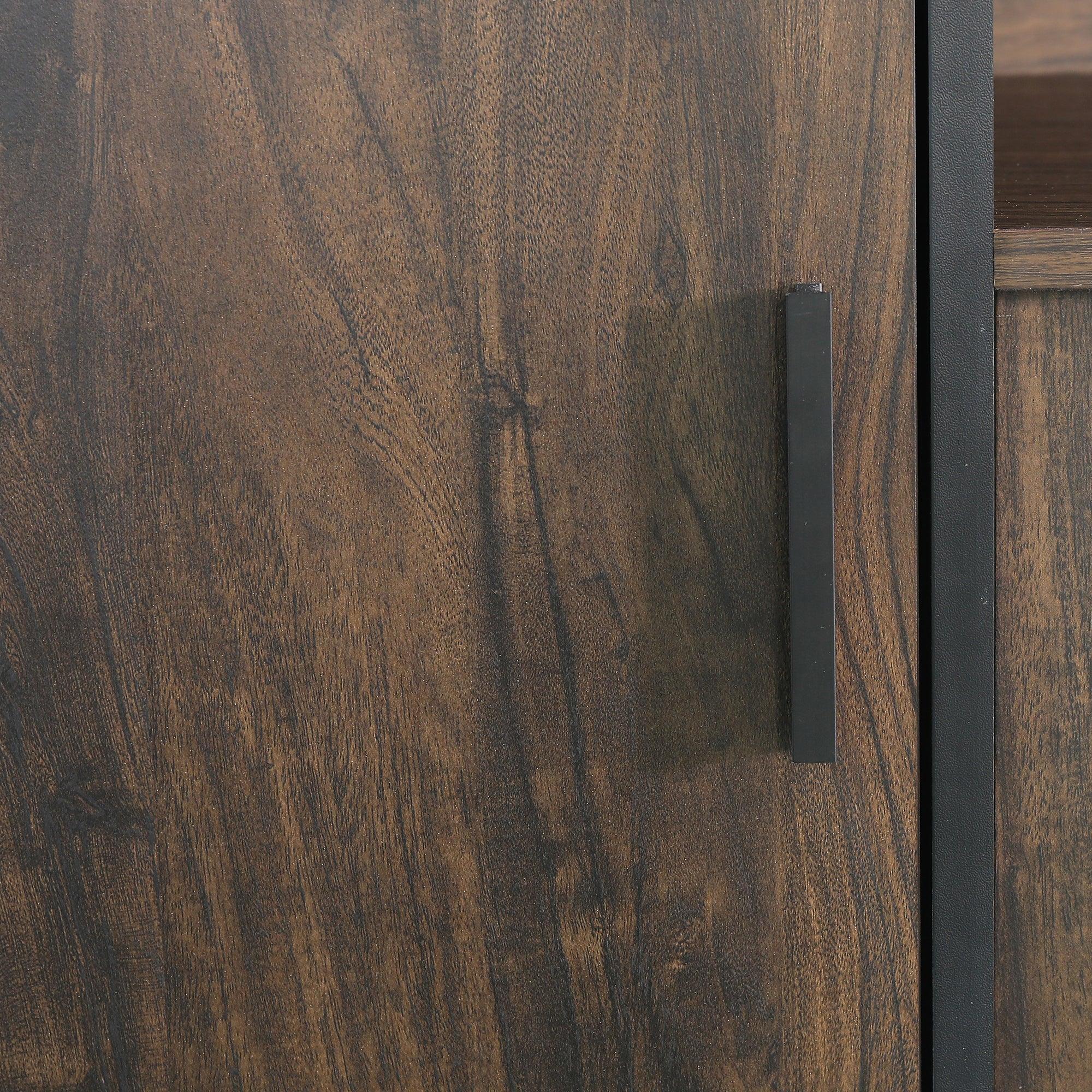 72 Inch Both Sides Open Shelves TV Stand with 36 Inch Electric Fireplace for Living Room