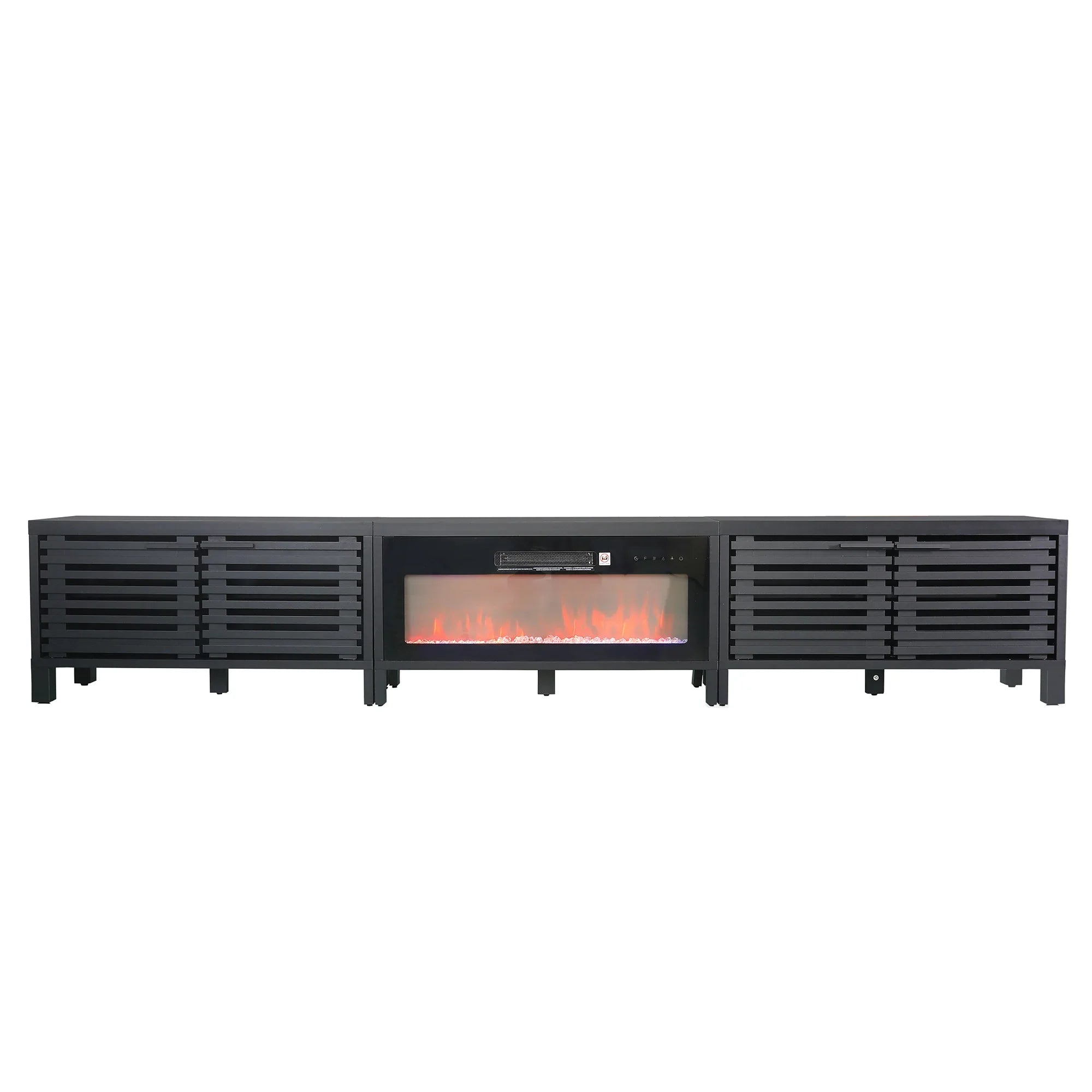 Mueble de TV rústico de 58" con chimenea eléctrica de 18" para sala de estar