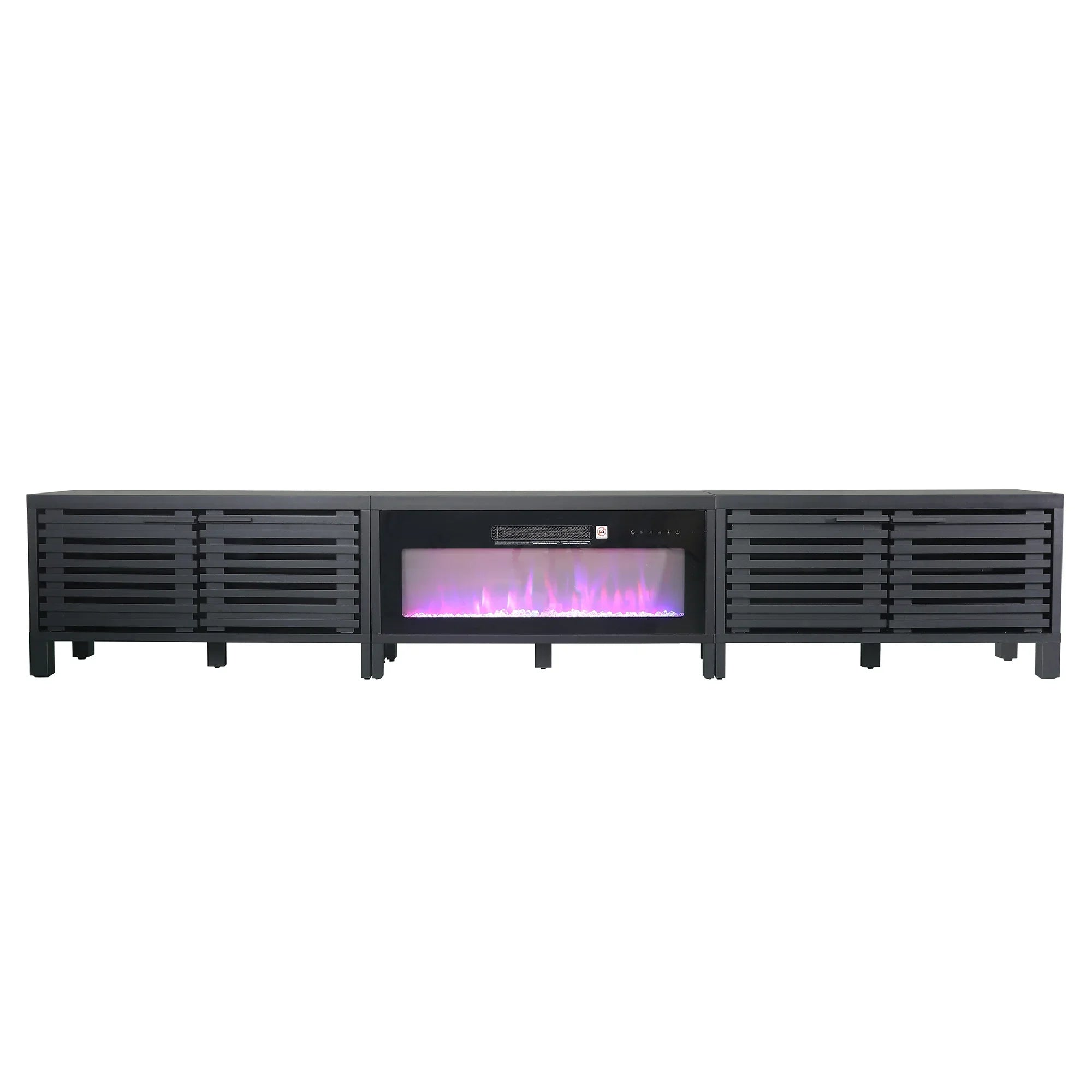 Mueble de TV rústico de 58" con chimenea eléctrica de 18" para sala de estar