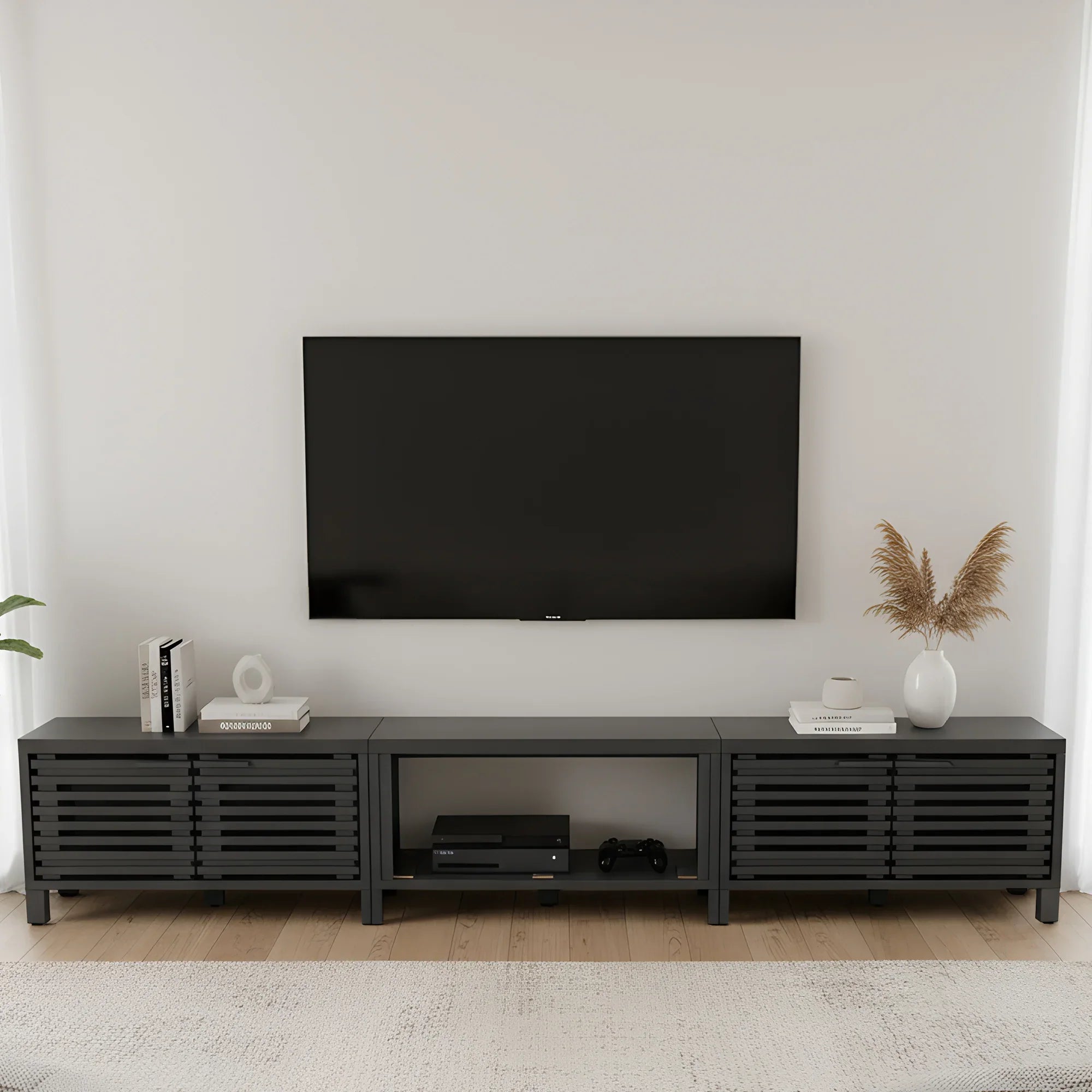 Mueble de TV rústico de 58" con chimenea eléctrica de 18" para sala de estar