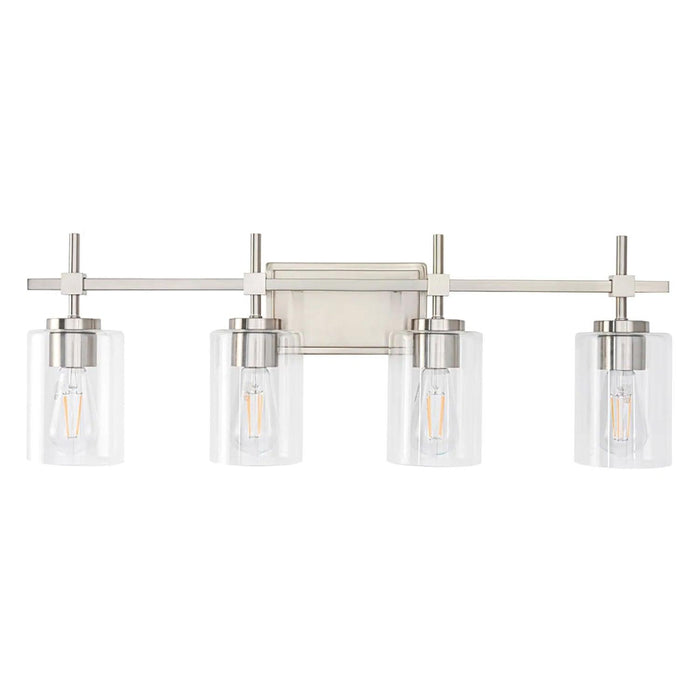 Jasper Modern 4-Light Clear Glass Bathroom Vanity Light
