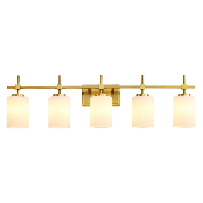 Jasper Modern Frosted Glass 5-Light Bathroom Vanity Light