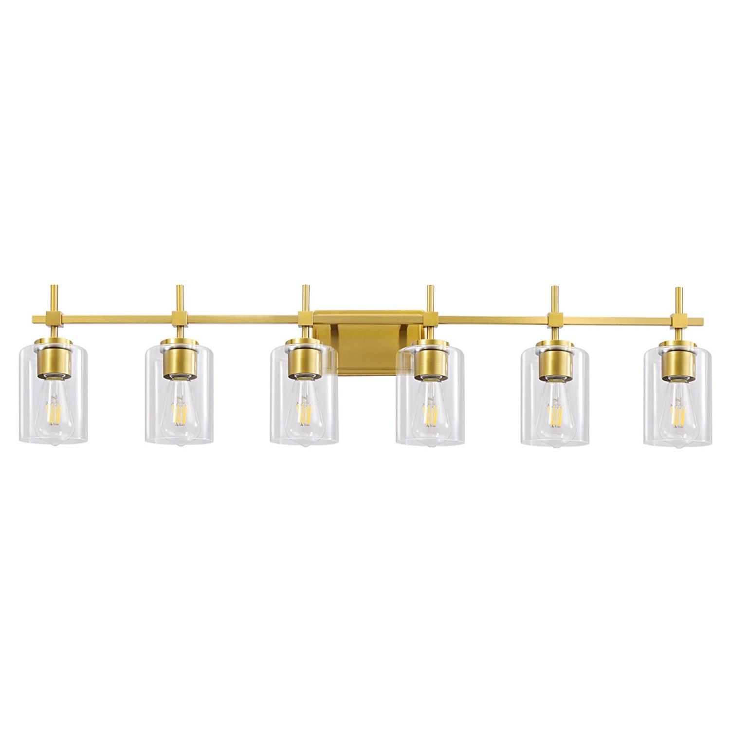 Jasper Modern Clear Glass 6-Light Bathroom Vanity Light