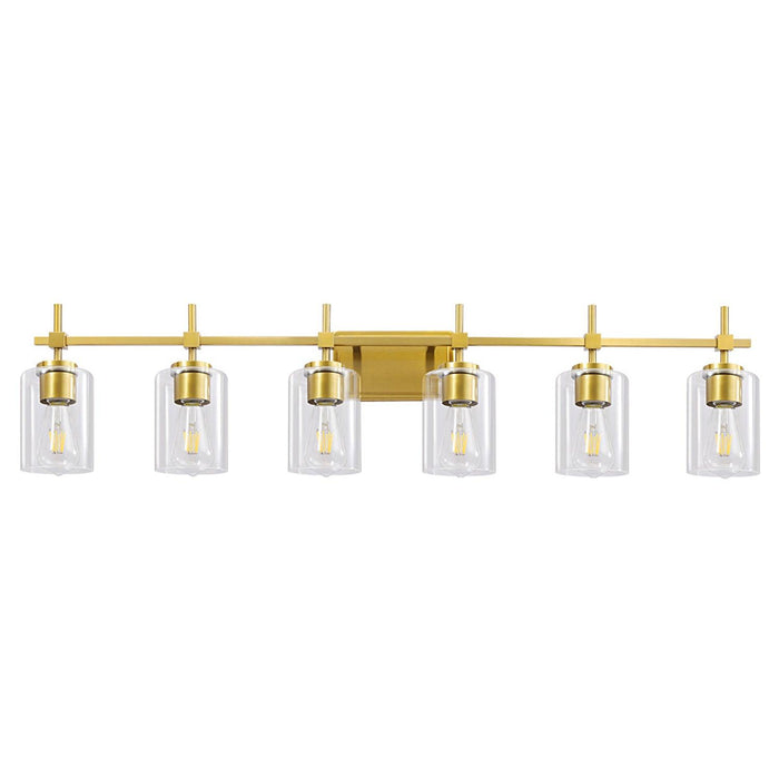 Jasper Modern Clear Glass 6-Light Bathroom Vanity Light