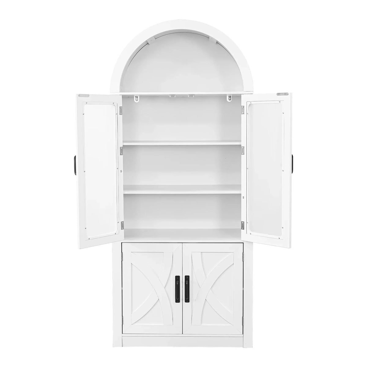 70"H Wood White Modern Indoor Storage Cabinet