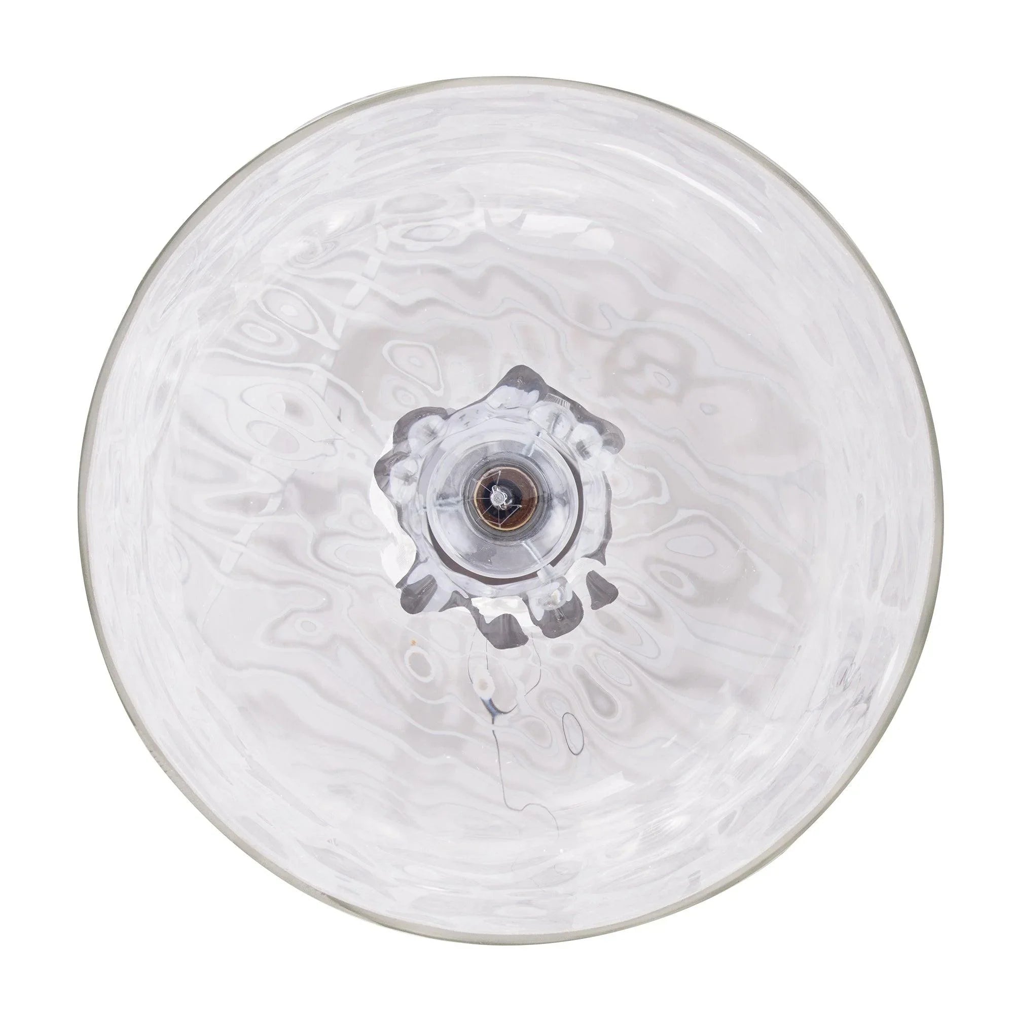 Lámpara colgante Kara Farmhouse de una luz con vidrio texturizado y níquel