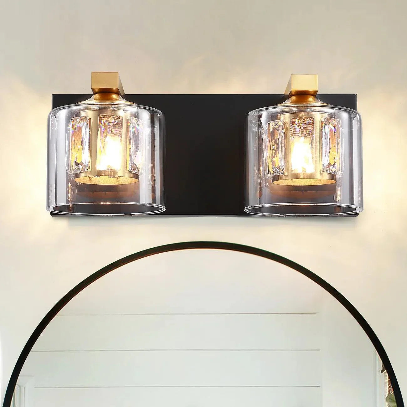 Lámpara de tocador de baño moderna Kolt Chrome de 2 luces