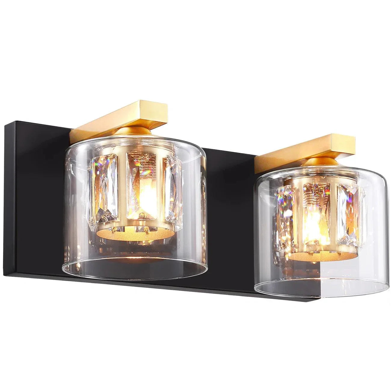 Lámpara de tocador de baño moderna Kolt Chrome de 2 luces