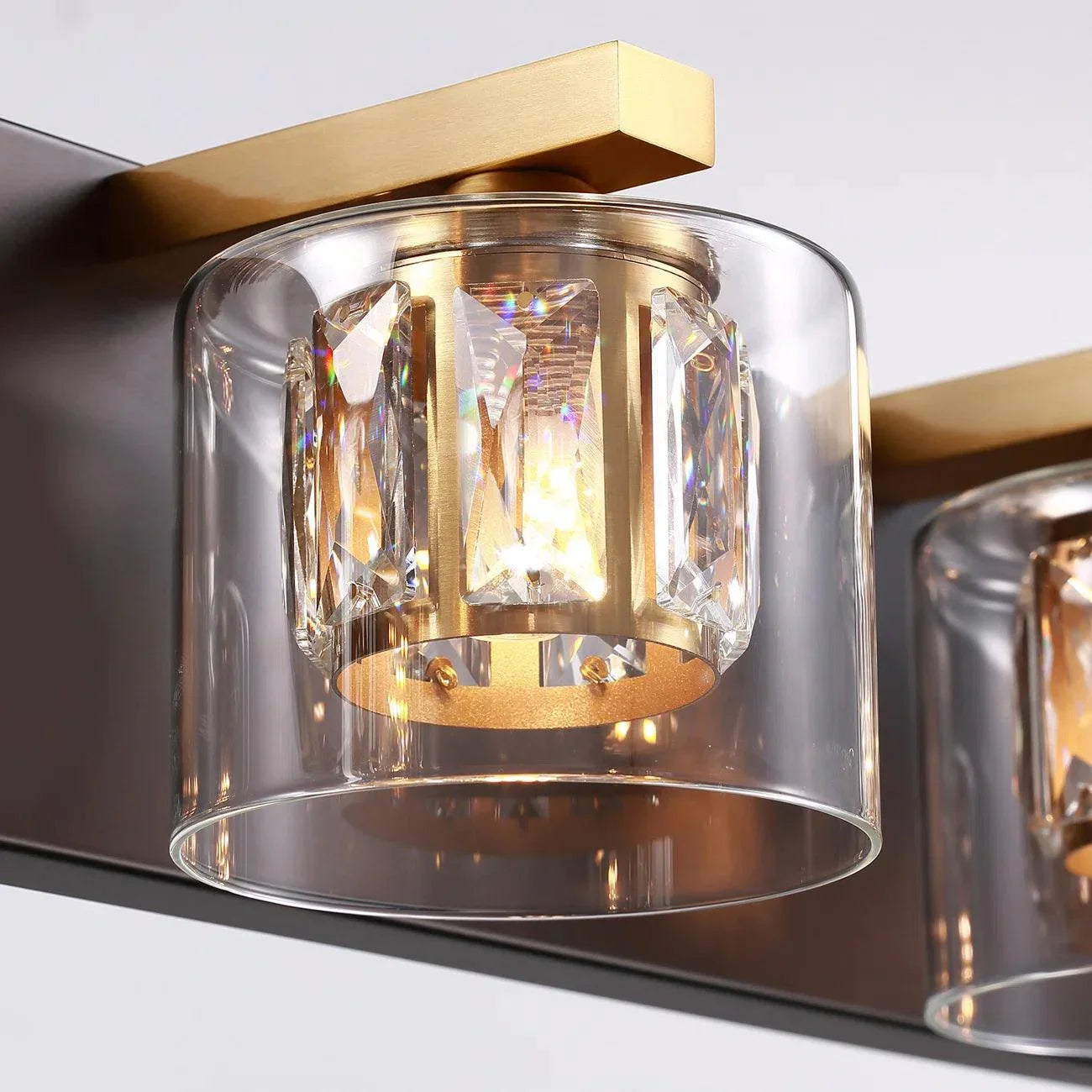 Lámpara de tocador de baño moderna Kolt Chrome de 2 luces