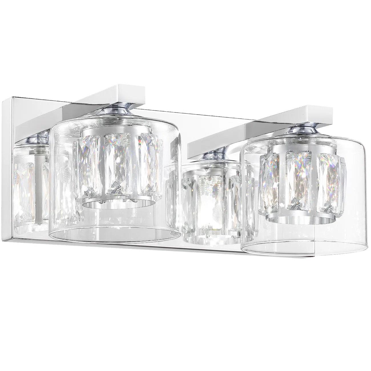 Kolt Chrome Modern 2-Light Bathroom Vanity Light