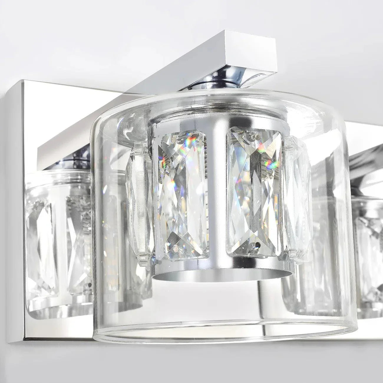 Lámpara de tocador de baño moderna Kolt Chrome de 2 luces