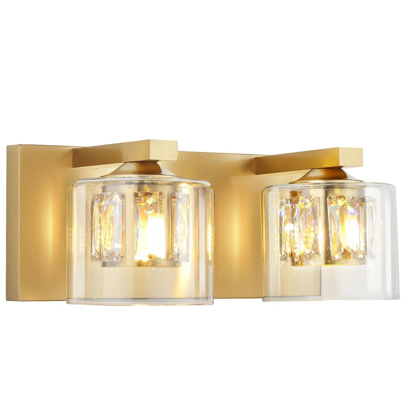 Lámpara de tocador de baño moderna Kolt Chrome de 2 luces