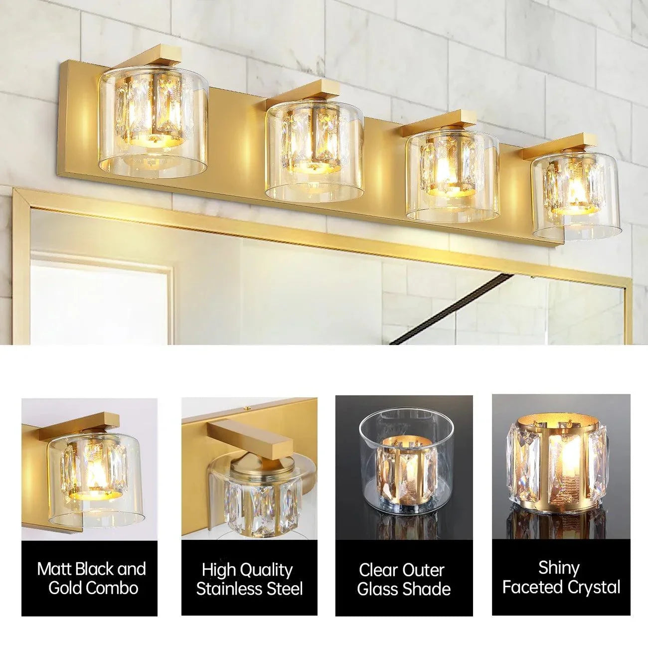 Kolt Modern 4-Light Bathroom Vanity Light